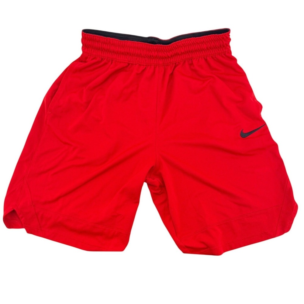 Nike Basketball Shorts Mens Medium Red Dri-FIT Athletic Gym Mesh Swoosh
